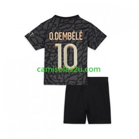 Camisolas de futebol Paris Saint-Germain O.Dembele 10 Criança Equipamento 3ª 2023/24 Manga Curta